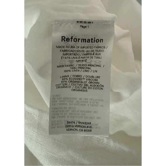 Reformation Meela Linen Top Size 12 - Picture 6 of 7